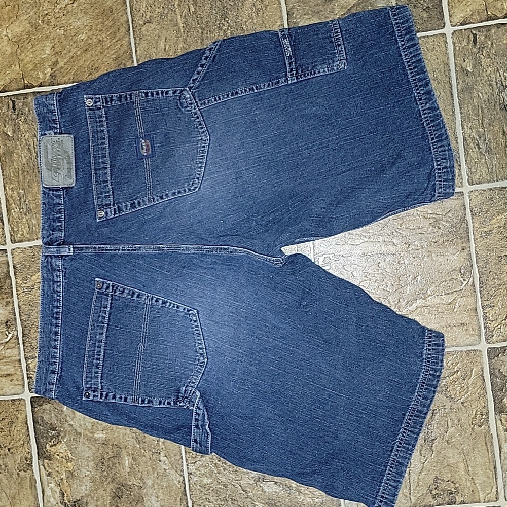 Vtg Silver Jeans Mens Size 38 Blue Denim Carpenter Shorts